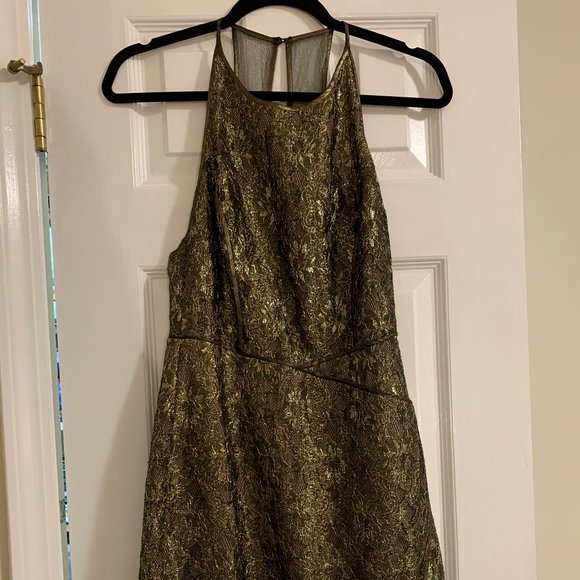 Gold Lace BCBG Cocktail Dress - Picture 3 of 6